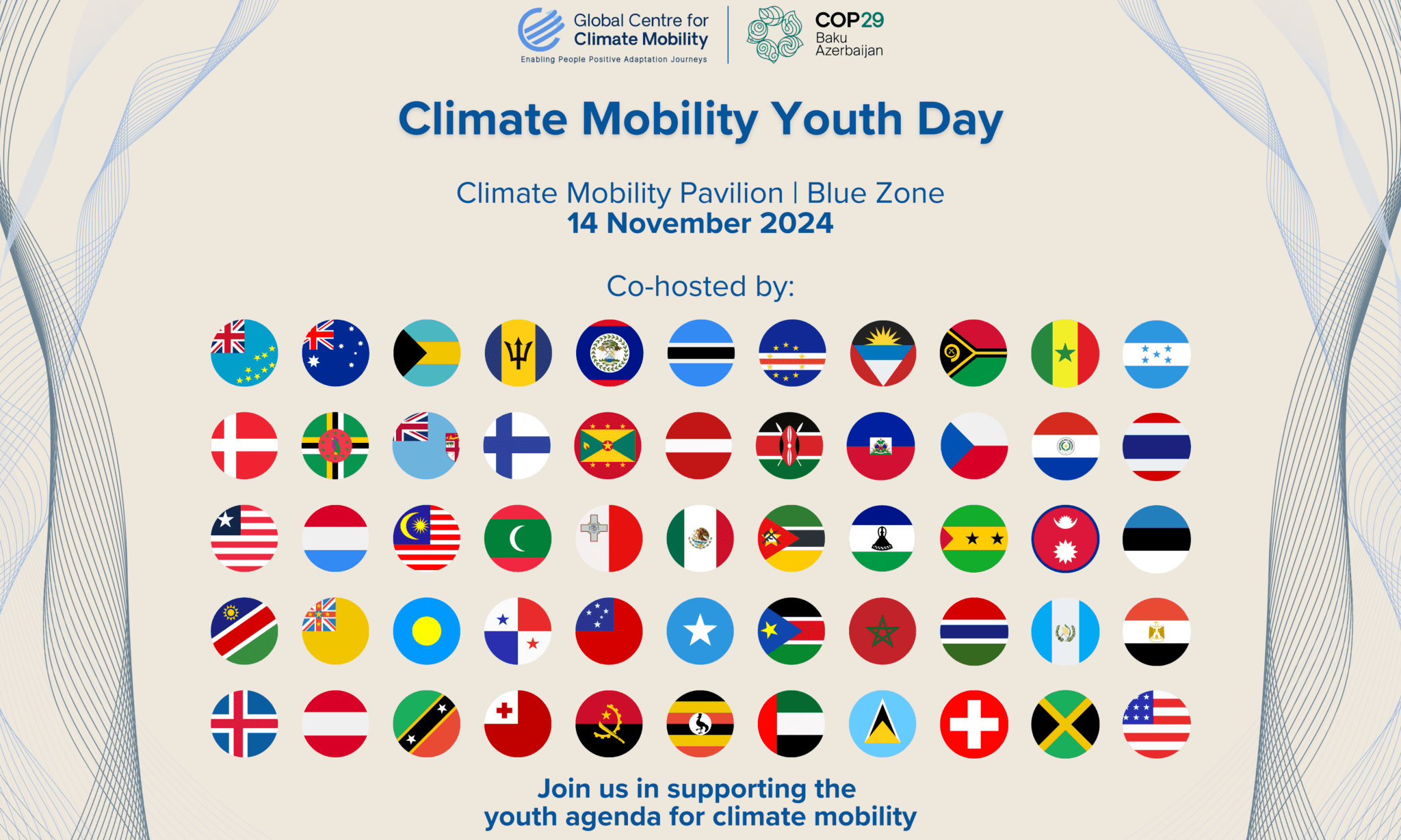 Press Release – Climate Mobility Youth Day at COP29 to unite young changemakers and an unprecedented number of countries in support of youth-led climate action
